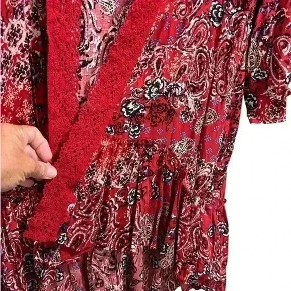 Maurice’s Bandana Coverup/Kimono Red and Blue Size XS - Picture 3 of 5